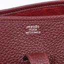 HERMES Evelyn 1MM Shoulder Bag Taurillon Leather Bordeaux Silver Auth 207820V-16