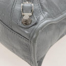 Balenciaga Giant Mini City Hand Bag Leather 2way Gray Silver 519938 Auth 207823V-14