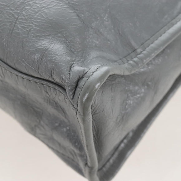 Balenciaga Giant Mini City Hand Bag Leather 2way Gray Silver 519938 Auth 207823V