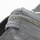 Balenciaga Giant Mini City Hand Bag Leather 2way Gray Silver 519938 Auth 207823V-17
