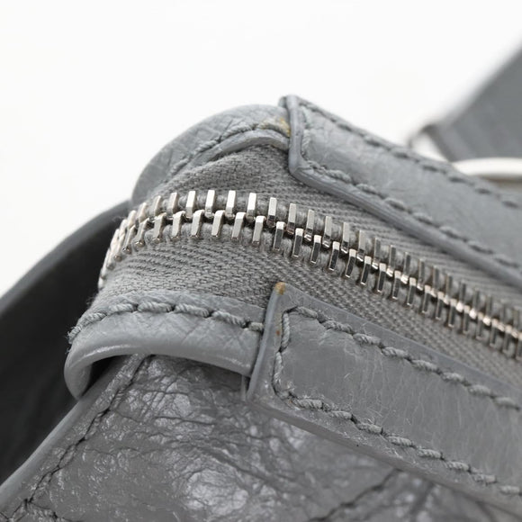 Balenciaga Giant Mini City Hand Bag Leather 2way Gray Silver 519938 Auth 207823V