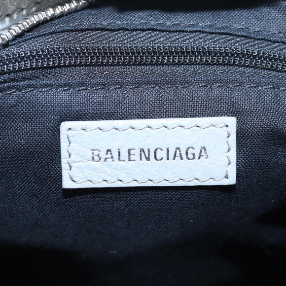 Balenciaga Giant Mini City Hand Bag Leather 2way Gray Silver 519938 Auth 207823V