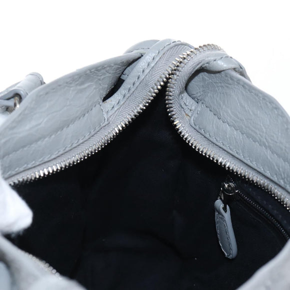 Balenciaga Giant Mini City Hand Bag Leather 2way Gray Silver 519938 Auth 207823V