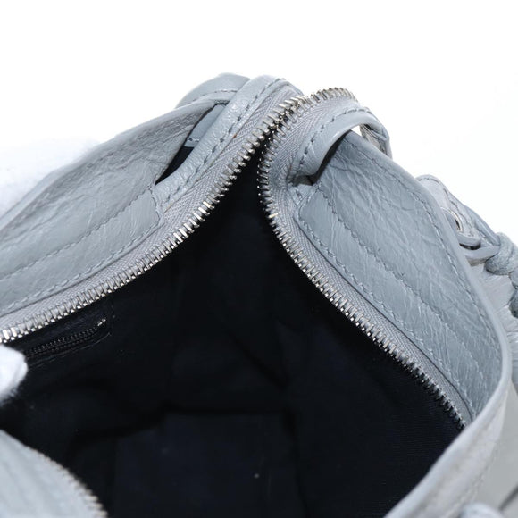 Balenciaga Giant Mini City Hand Bag Leather 2way Gray Silver 519938 Auth 207823V