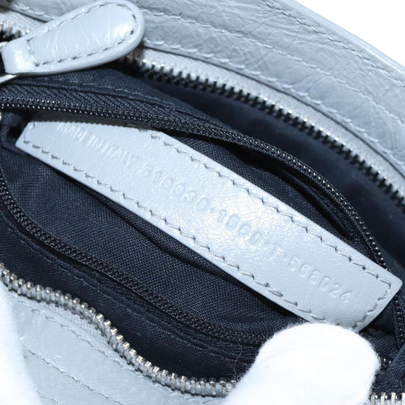 Balenciaga Giant Mini City Hand Bag Leather 2way Gray Silver 519938 Auth 207823V