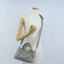 Balenciaga Giant Mini City Hand Bag Leather 2way Gray Silver 519938 Auth 207823V-27