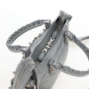 Balenciaga Giant Mini City Hand Bag Leather 2way Gray Silver 519938 Auth 207823V-6