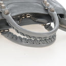 Balenciaga Giant Mini City Hand Bag Leather 2way Gray Silver 519938 Auth 207823V-7