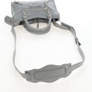 Balenciaga Giant Mini City Hand Bag Leather 2way Gray Silver 519938 Auth 207823V-9