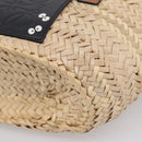 LOEWE Tote Bag Raffia Beige Black Auth 207825SM-9