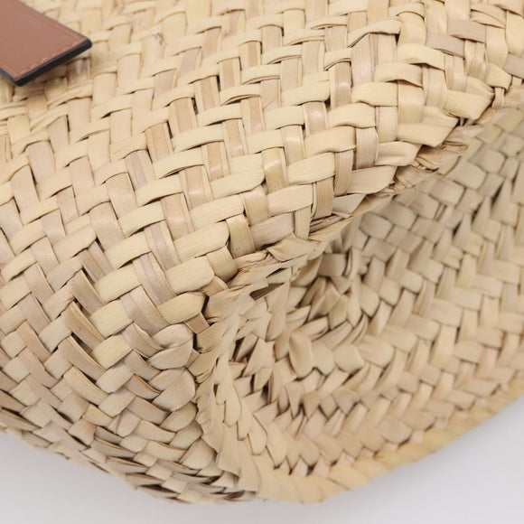 LOEWE Tote Bag Raffia Beige Black Auth 207825SM