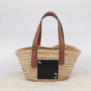 LOEWE Tote Bag Raffia Beige Black Auth 207825SM-12
