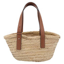 LOEWE Tote Bag Raffia Beige Black Auth 207825SM-2