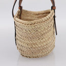 LOEWE Tote Bag Raffia Beige Black Auth 207825SM-4