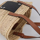 LOEWE Tote Bag Raffia Beige Black Auth 207825SM-6