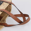 LOEWE Tote Bag Raffia Beige Black Auth 207825SM-7