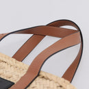 LOEWE Tote Bag Raffia Beige Black Auth 207825SM-8