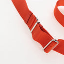 PRADA Shoulder Pouch Raffia 2way Orange Silver Auth 207829M-10