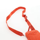 PRADA Shoulder Pouch Raffia 2way Orange Silver Auth 207829M-11