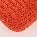 PRADA Shoulder Pouch Raffia 2way Orange Silver Auth 207829M-15