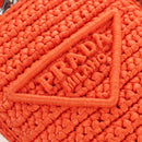 PRADA Shoulder Pouch Raffia 2way Orange Silver Auth 207829M-19