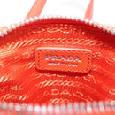 PRADA Shoulder Pouch Raffia 2way Orange Silver Auth 207829M-21