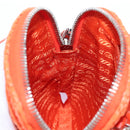 PRADA Shoulder Pouch Raffia 2way Orange Silver Auth 207829M-24