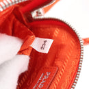 PRADA Shoulder Pouch Raffia 2way Orange Silver Auth 207829M-25