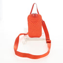 PRADA Shoulder Pouch Raffia 2way Orange Silver Auth 207829M-27