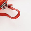 PRADA Shoulder Pouch Raffia 2way Orange Silver Auth 207829M-7