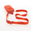 PRADA Shoulder Pouch Raffia 2way Orange Silver Auth 207829M-9