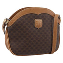 CELINE Macadam Shoulder Bag PVC Brown Gold Tone Auth 207831-1