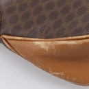 CELINE Macadam Shoulder Bag PVC Brown Gold Tone Auth 207831-12