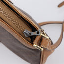 CELINE Macadam Shoulder Bag PVC Brown Gold Tone Auth 207831-16