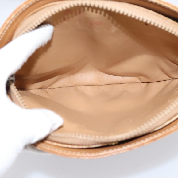 CELINE Macadam Shoulder Bag PVC Brown Gold Tone Auth 207831