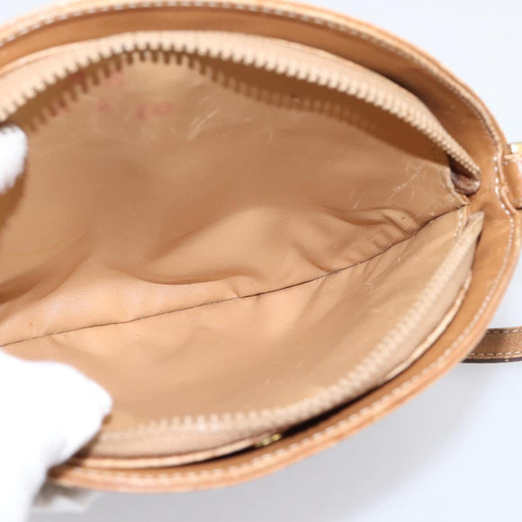 CELINE Macadam Shoulder Bag PVC Brown Gold Tone Auth 207831