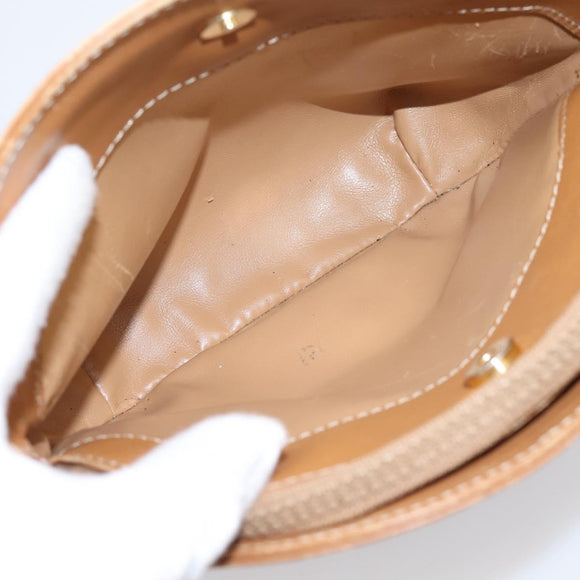 CELINE Macadam Shoulder Bag PVC Brown Gold Tone Auth 207831