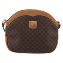 CELINE Macadam Shoulder Bag PVC Brown Gold Tone Auth 207831-13