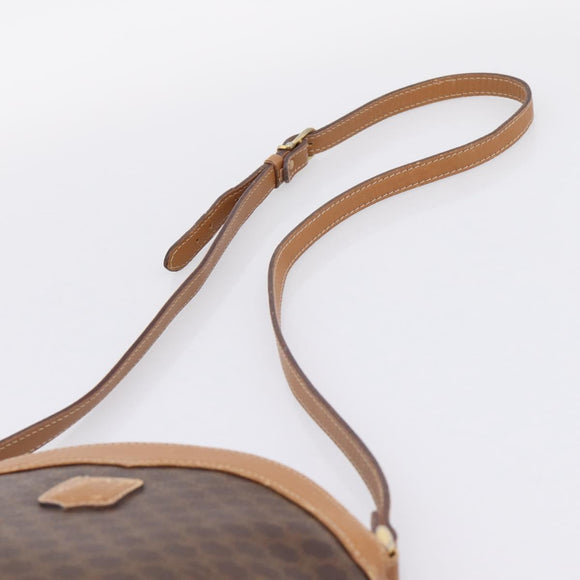 CELINE Macadam Shoulder Bag PVC Brown Gold Tone Auth 207831