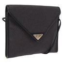 Saint Laurent Shoulder Bag PVC Canvas Black Gold Auth 207833-1