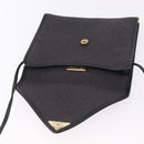 Saint Laurent Shoulder Bag PVC Canvas Black Gold Auth 207833-16