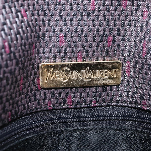 Saint Laurent Shoulder Bag PVC Canvas Black Gold Auth 207833