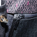 Saint Laurent Shoulder Bag PVC Canvas Black Gold Auth 207833-22