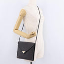 Saint Laurent Shoulder Bag PVC Canvas Black Gold Auth 207833-24