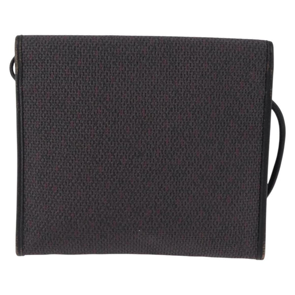 Saint Laurent Shoulder Bag PVC Canvas Black Gold Auth 207833