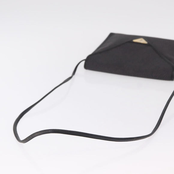 Saint Laurent Shoulder Bag PVC Canvas Black Gold Auth 207833