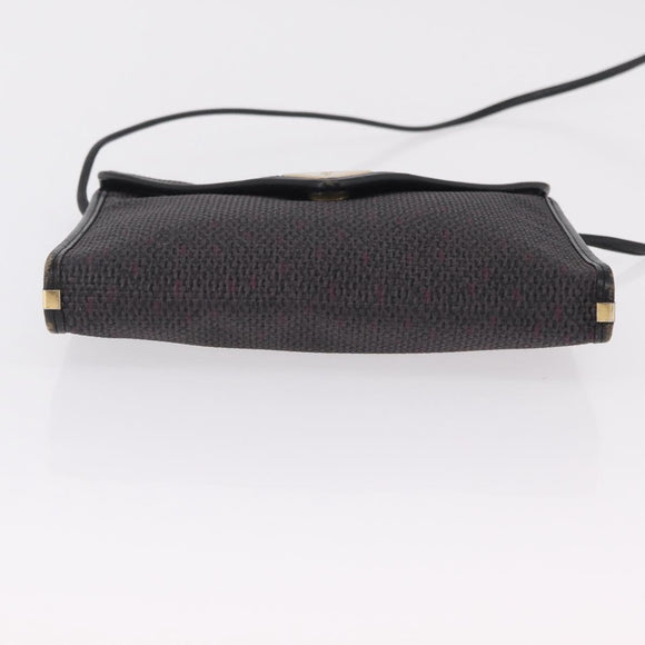 Saint Laurent Shoulder Bag PVC Canvas Black Gold Auth 207833