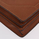 GUCCI Business Bag Leather Brown Gold Auth 207834-14