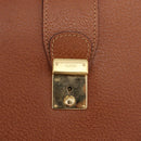GUCCI Business Bag Leather Brown Gold Auth 207834-15