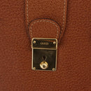 GUCCI Business Bag Leather Brown Gold Auth 207834-16